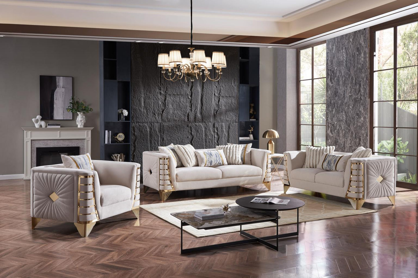 Tanya Gray Sofa & Loveseat by Cosmos