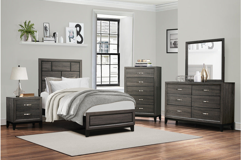 Davi Gray Finish 4 Pc Homelegance Bedroom Set