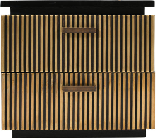 Allure Modern Black & Gold Nightstand