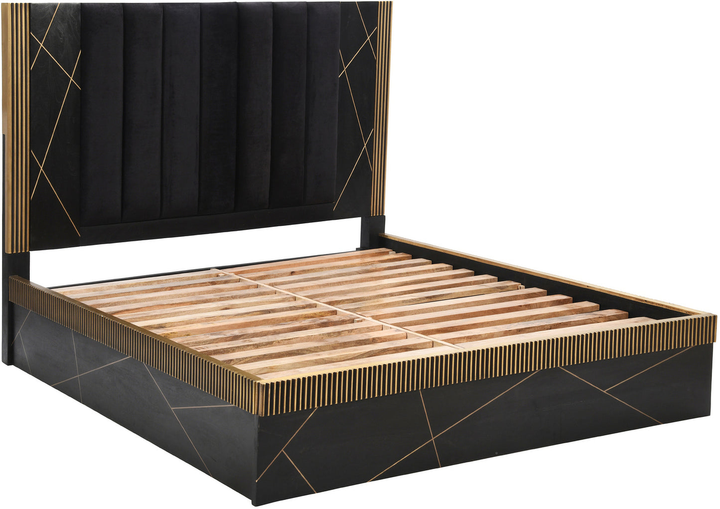 Allure Modern Black & Gold Queen Bed