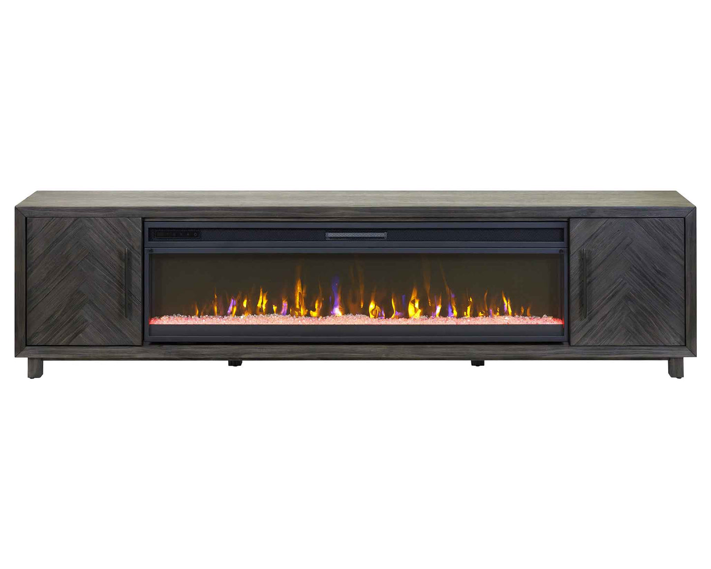 Palisades 96" Gray TV Console w/Fireplace