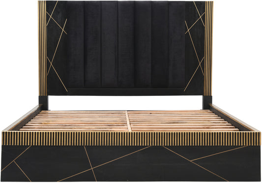 Allure Modern Black & Gold Queen Bed