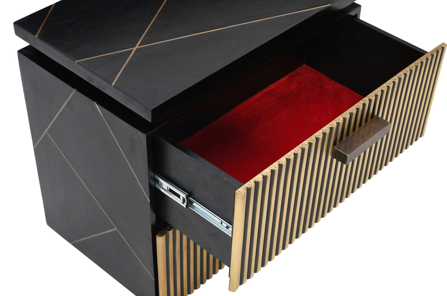 Allure Modern Black & Gold Nightstand