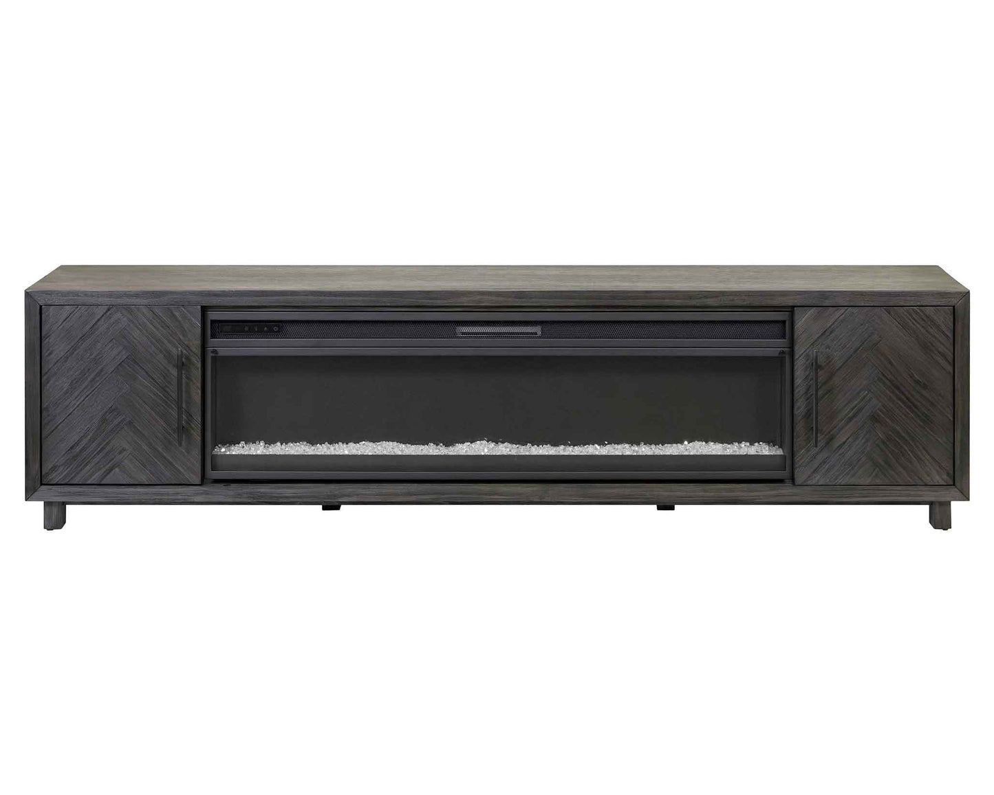 Palisades 96" Gray TV Console w/Fireplace