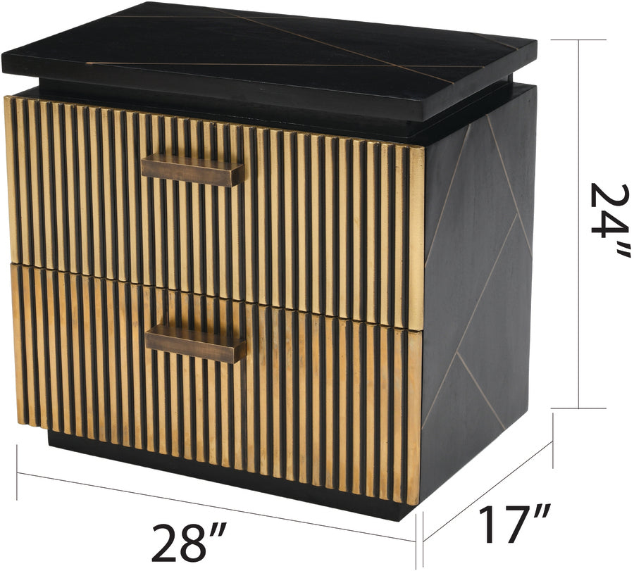 Allure Modern Black & Gold Nightstand