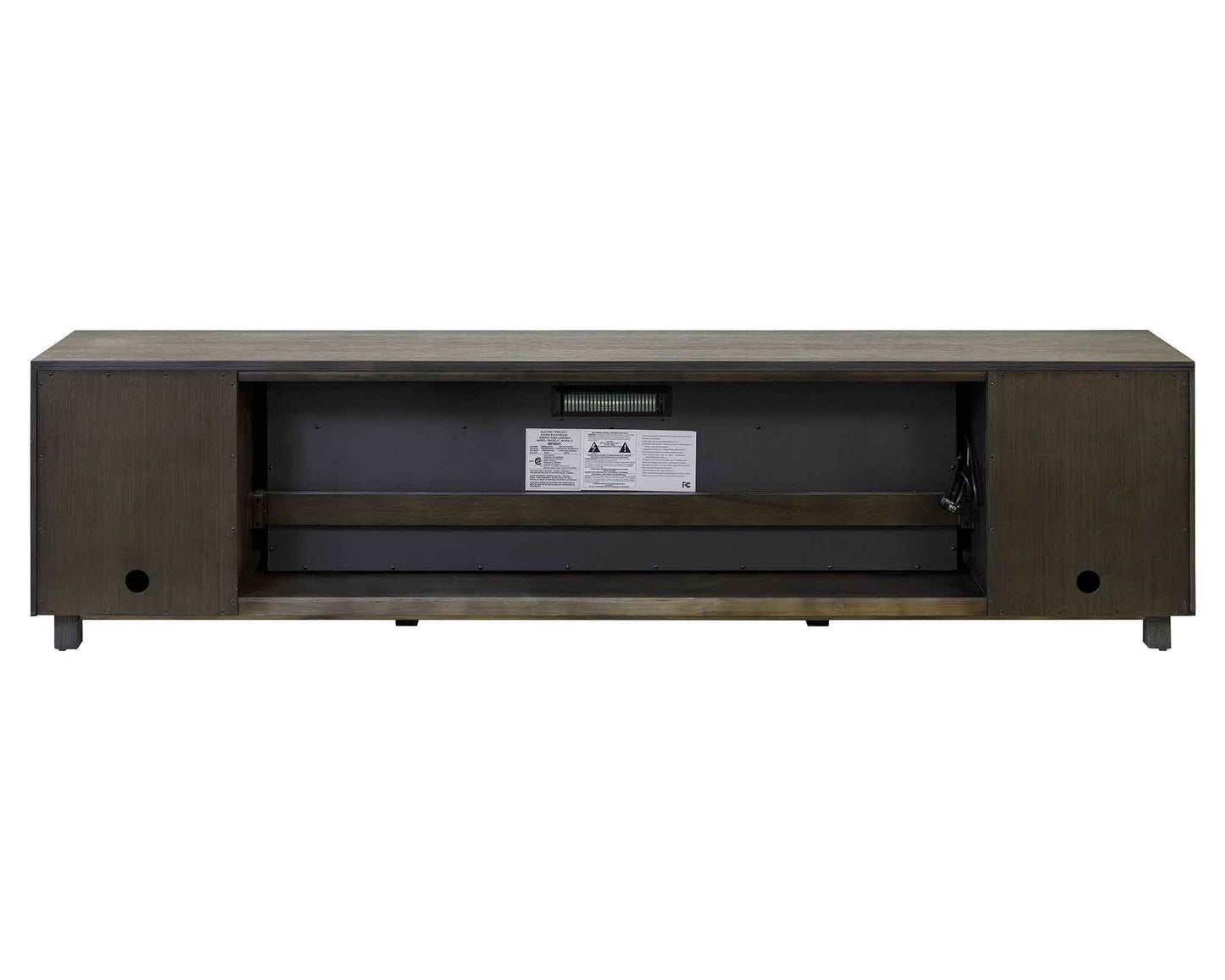 Palisades 96" Gray TV Console w/Fireplace