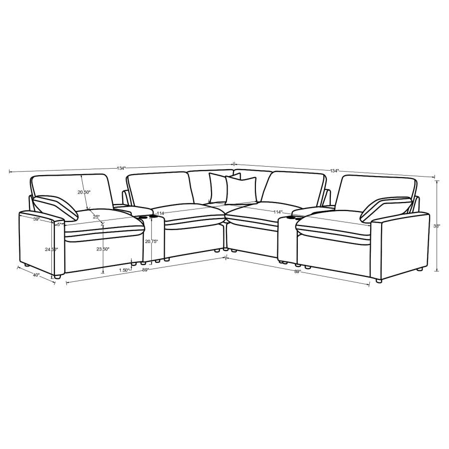 Collins Modular 7 Pc Power Sectional