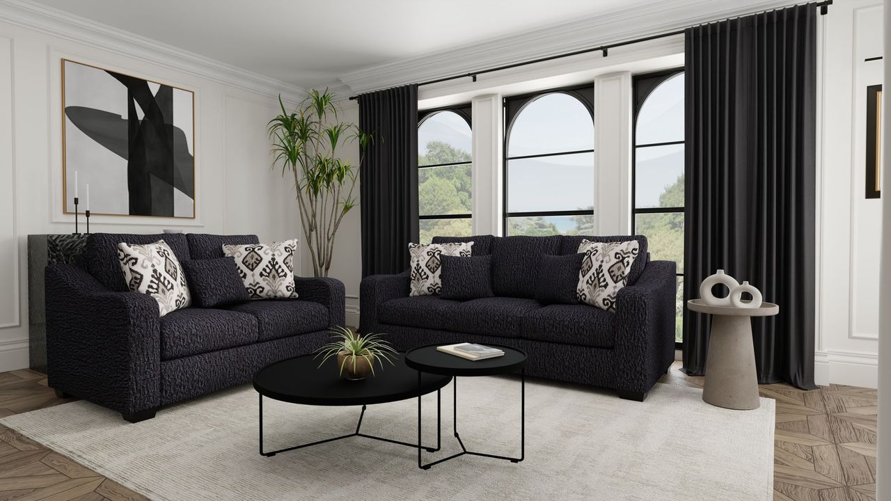 New Comfort Destiny Coal 2 Pc Sofa Set