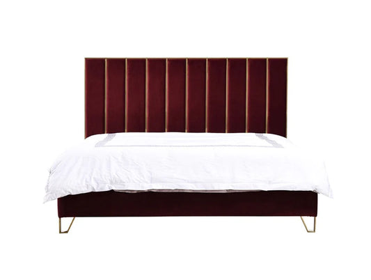 Divani Casa Reyes Modern Red Velvet Bed by VIG