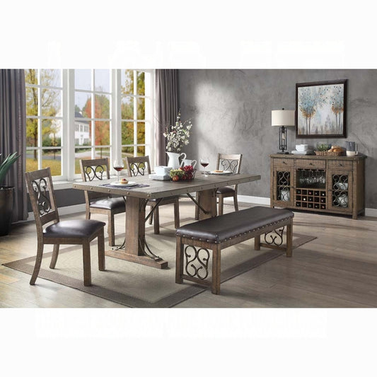 Raphaela Weathered Cherry Dining Set DN00980