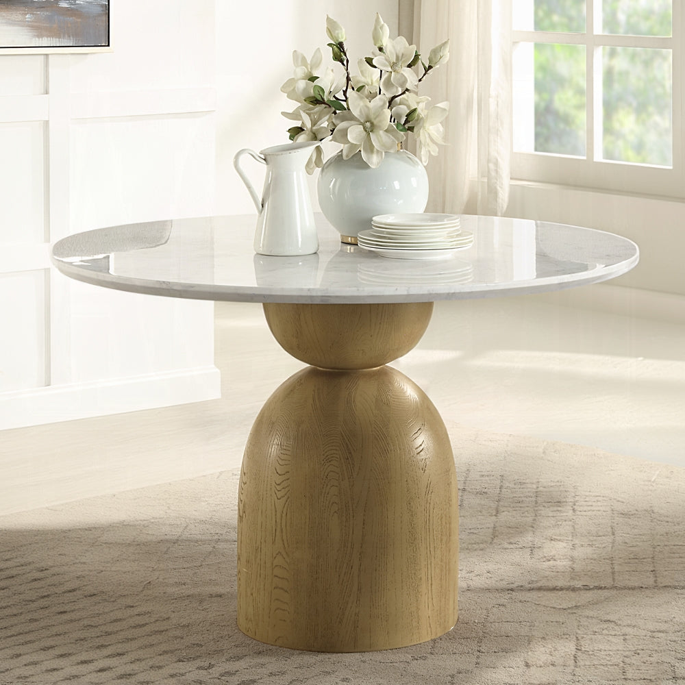 Kala 5 Pc Natural Marble Top Dining Set