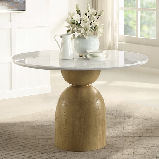 Kala 5 Pc Natural Marble Top Dining Set