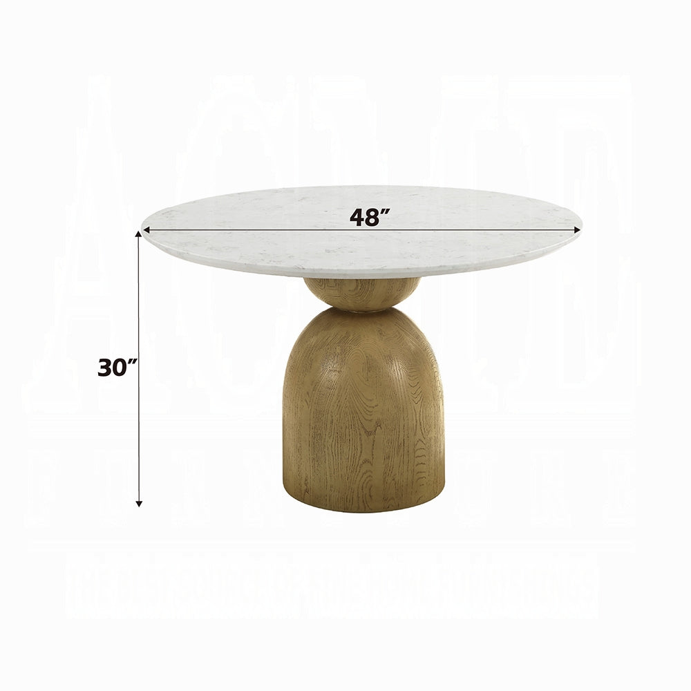 Kala 5 Pc Natural Marble Top Dining Set