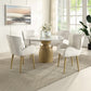 Kala 5 Pc Natural Marble Top Dining Set