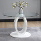 Larry Round 5 Pc Dining Set Glass Top