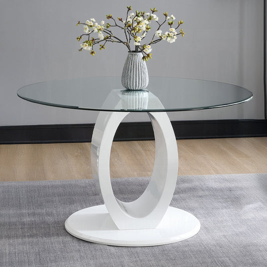 Larry Round 5 Pc Dining Set Glass Top