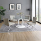 Larry Round 5 Pc Dining Set Glass Top