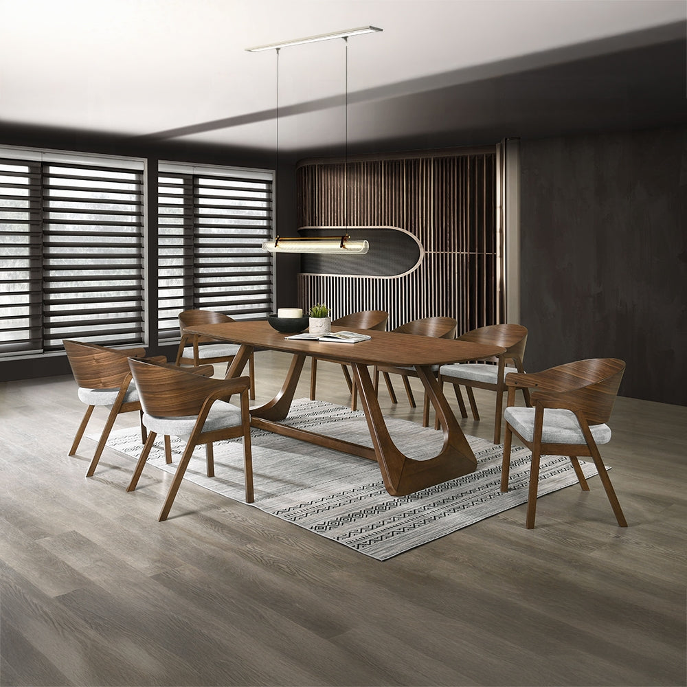 Hoyte DN03485 Walnut 7 Pc Dining Collection