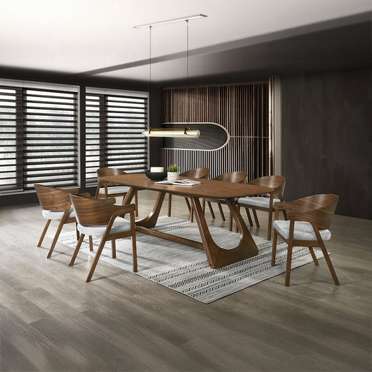 Hoyte DN03485 Walnut 7 Pc Dining Collection
