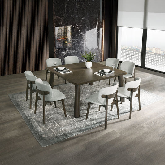 Mallin DN03655 Walnut 9 Pc Dining Set