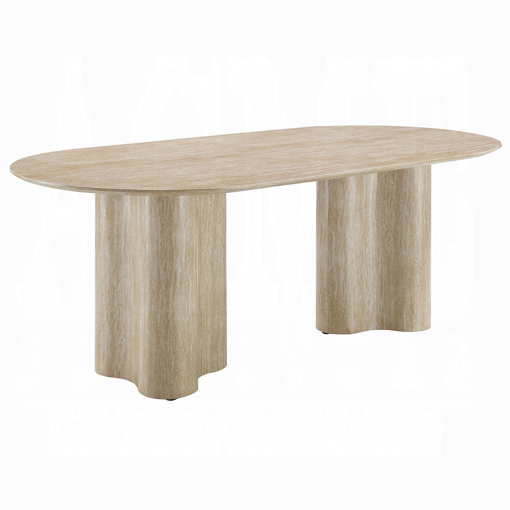 Jirina 7 Pc Travertine Dining Set DN03675