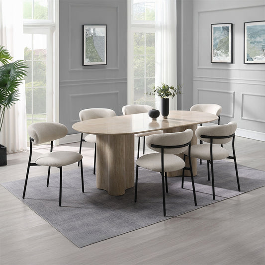 Jirina 7 Pc Travertine Dining Set DN03675