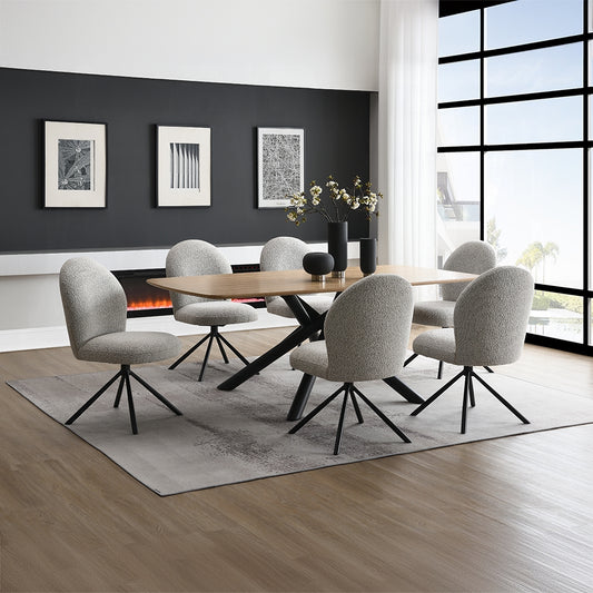 Lawton Natural & Black 7 Pc Dining Collection