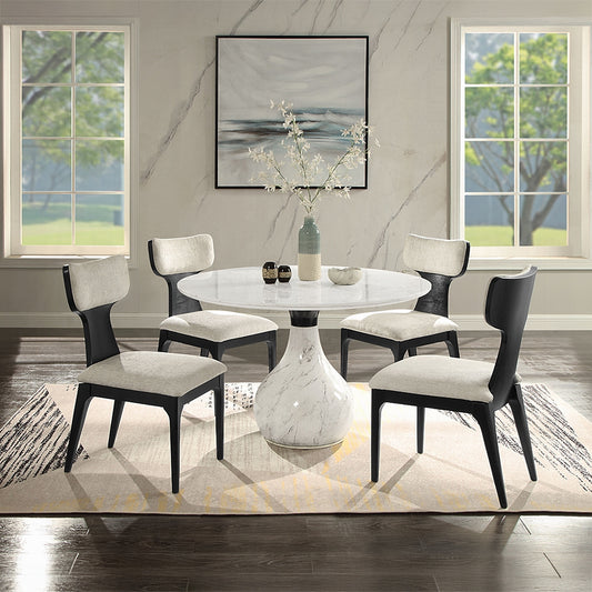 Koen 5 Pc Marble Top Dining Set DN04055