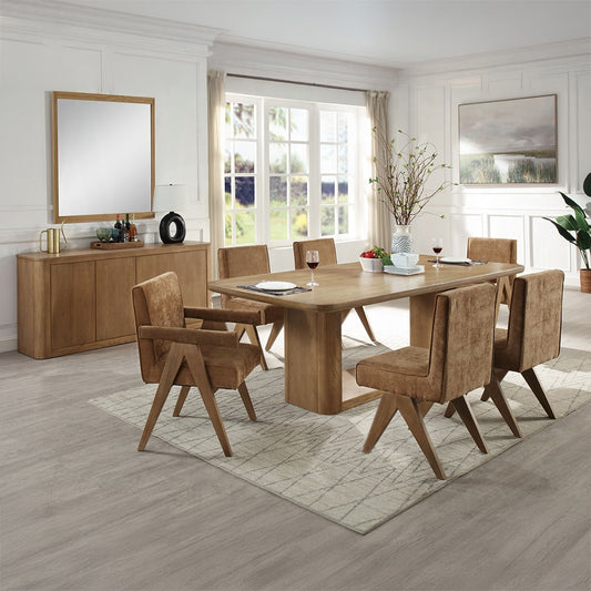 Zoey Oak Finish Dining Set DN04075