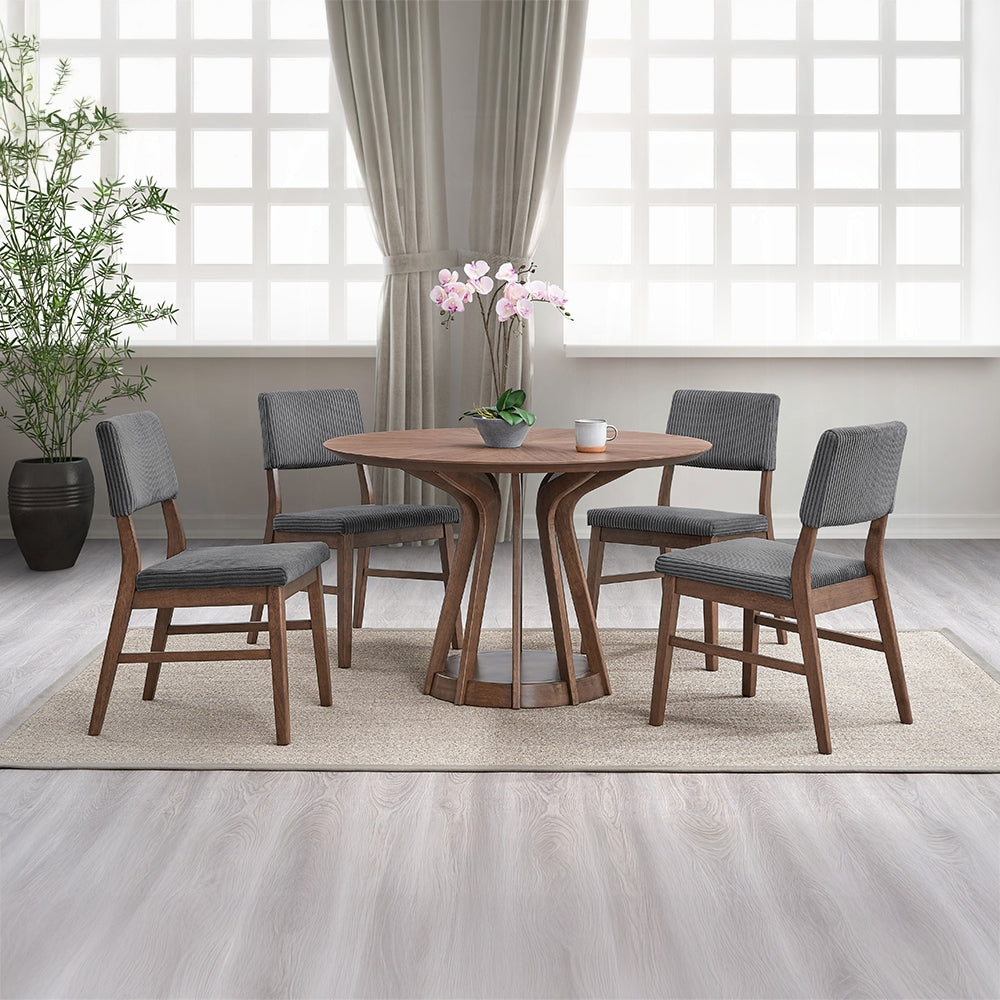 Seda 5 Pc Walnut Dining Collection - 2 Chair Choices