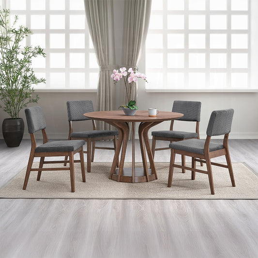 Seda 5 Pc Walnut Dining Collection - 2 Chair Choices