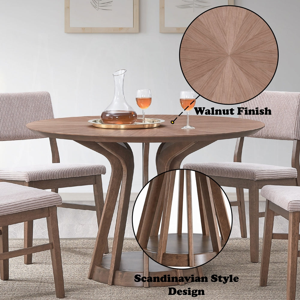 Seda 5 Pc Walnut Dining Collection - 2 Chair Choices