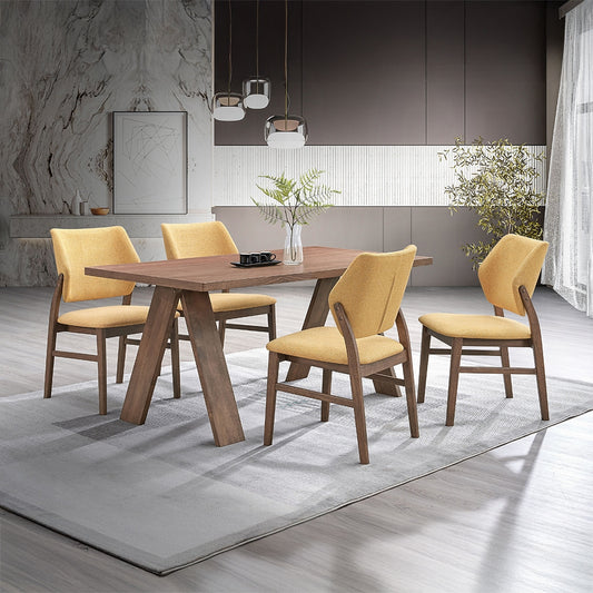 Sarha 5 Pc Walnut Dining Set - 2 Chair Choices