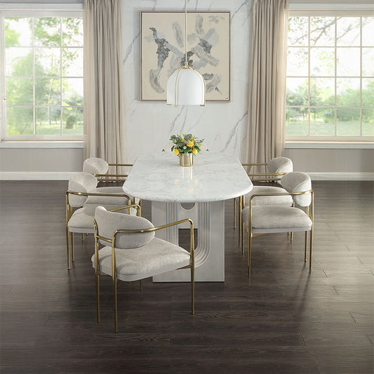 Zayn Natural Marble Top Dining Collection