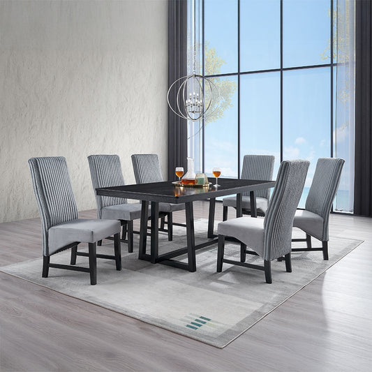 Kini Black Finish 7 Pc Dining Collection