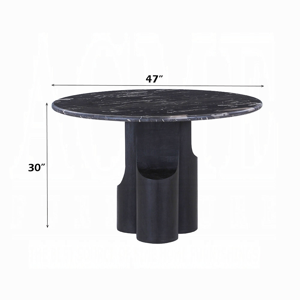 Kinton Round 5 Pc Table w/Natural Marble Top