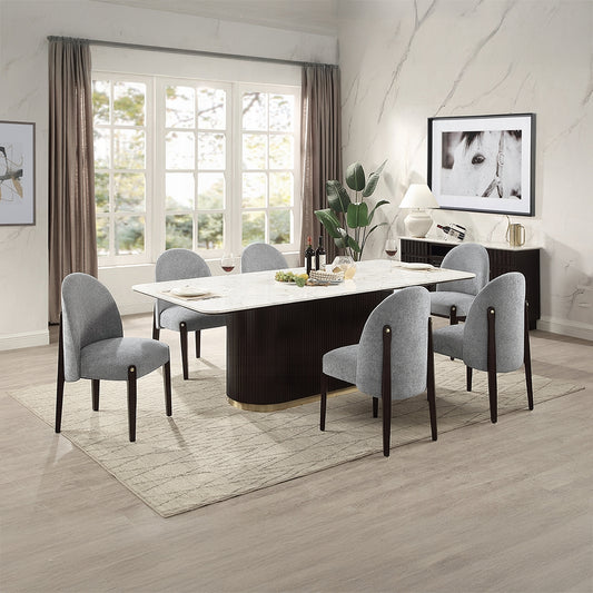 Clayten 95" Marble Top Dining Set DN06160
