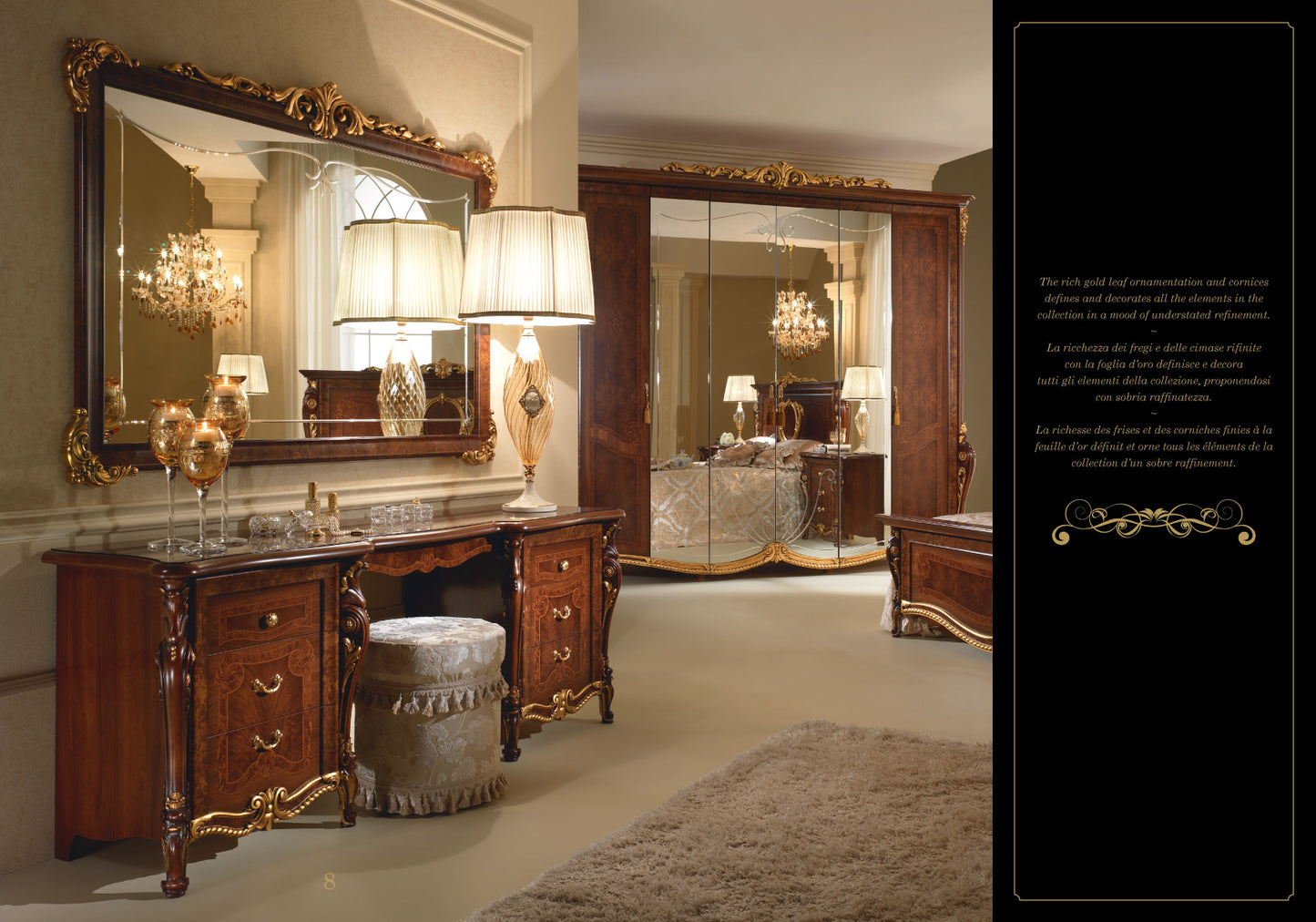 Donatello Classic 5 Pc Lacquer Bedroom Set - King Bed