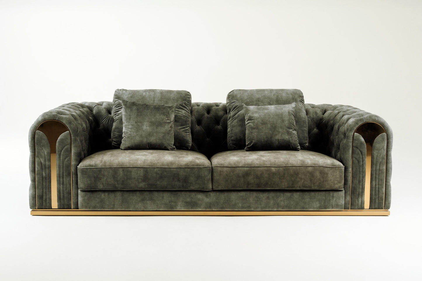 Divani Casa Dosie - Grey Velvet Sofa