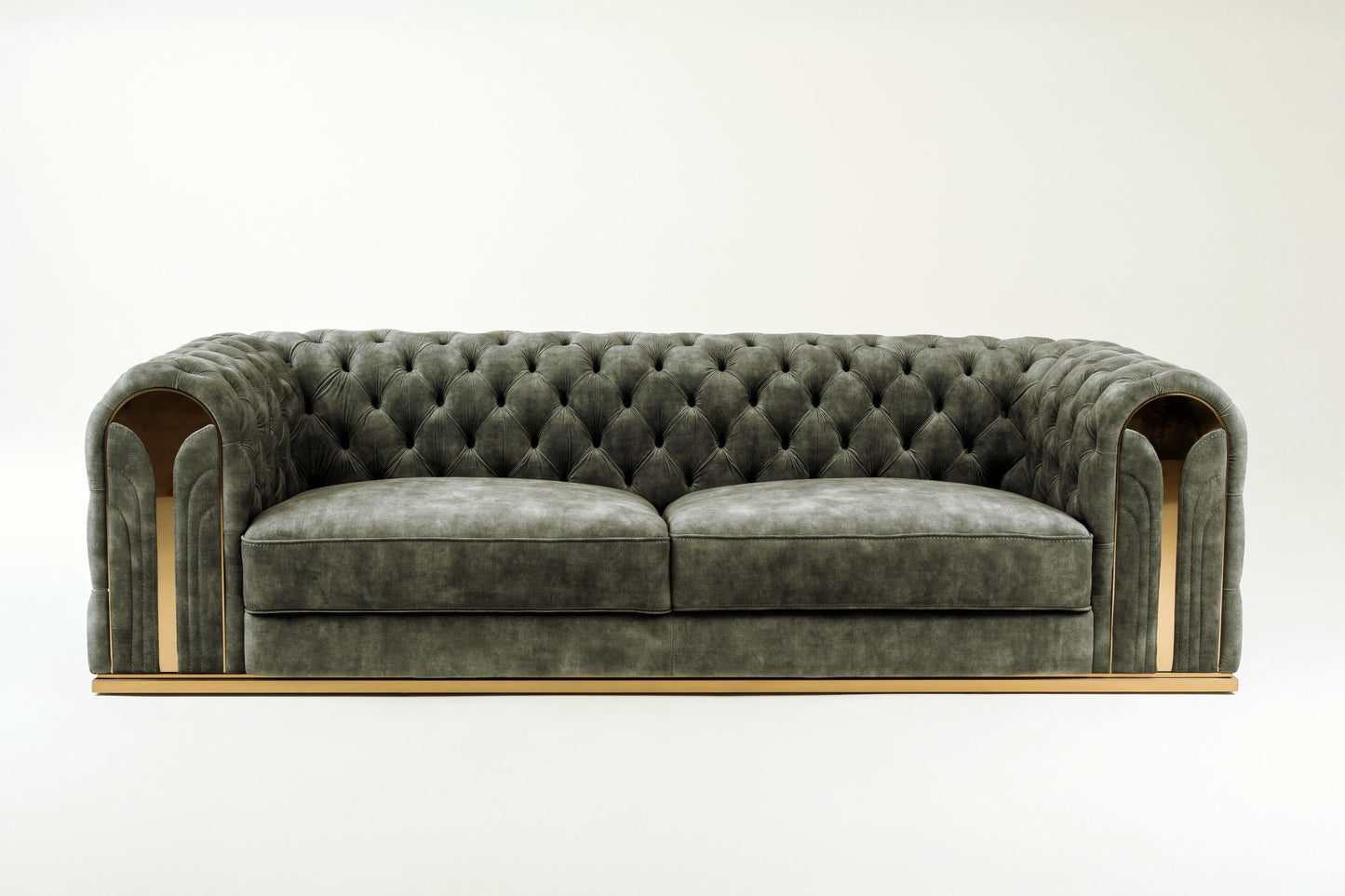 Divani Casa Dosie - Grey Velvet Sofa