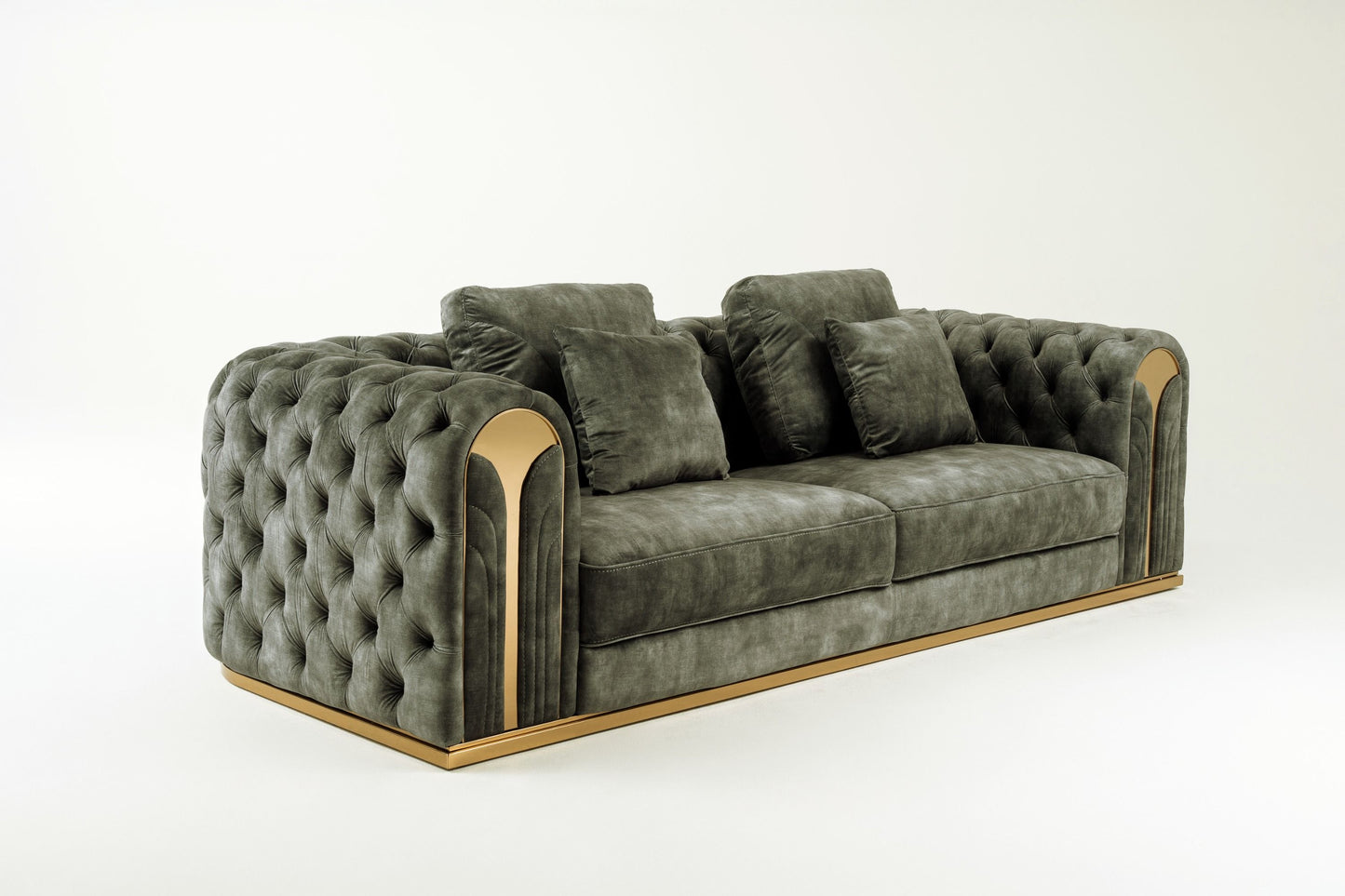 Divani Casa Dosie - Grey Velvet Sofa