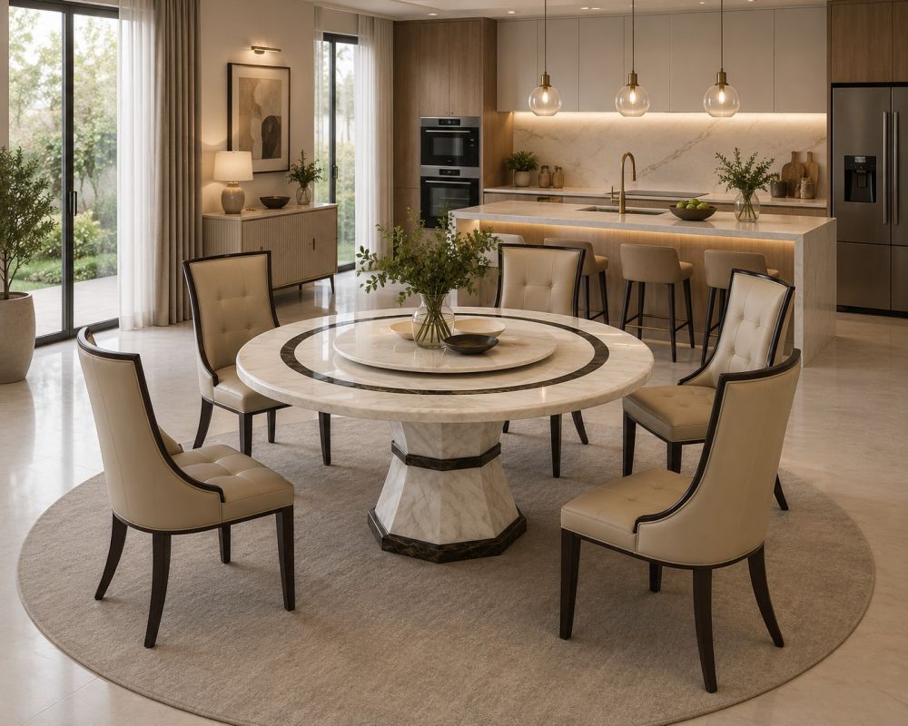 DT-H38 Dining Collection by American Eagle - Marble Top Lazy Susan