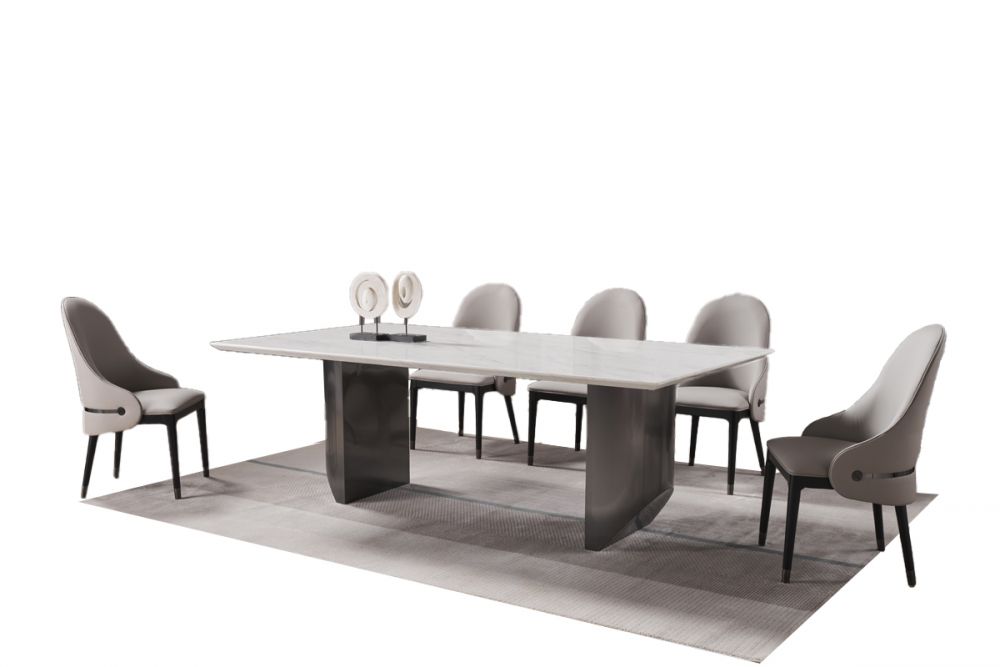 DT-H68 Faux Marble Top Dining Table