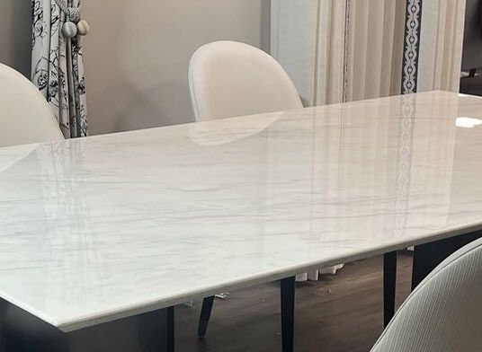 DT-H68 Faux Marble Top Dining Table