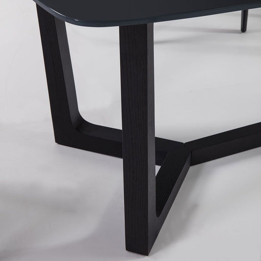 American Eagle DT-M039 Black Glass Top Dining Table