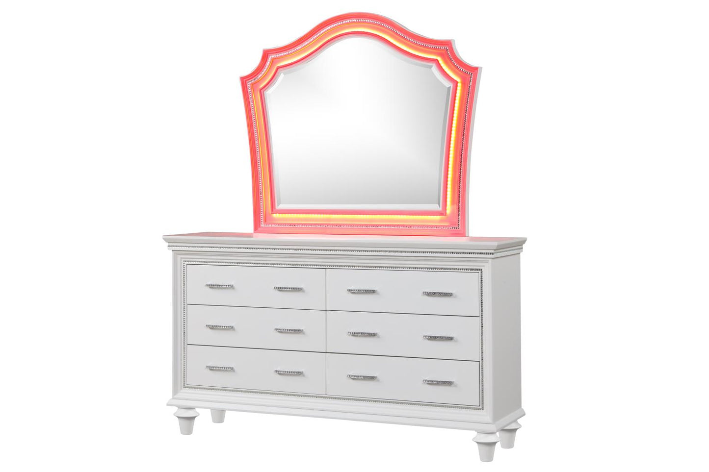 Rosie White Bedroom w/LED by Cosmos