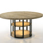 Eden 7 Pc Round Rustic Oak Dining Set LED Light