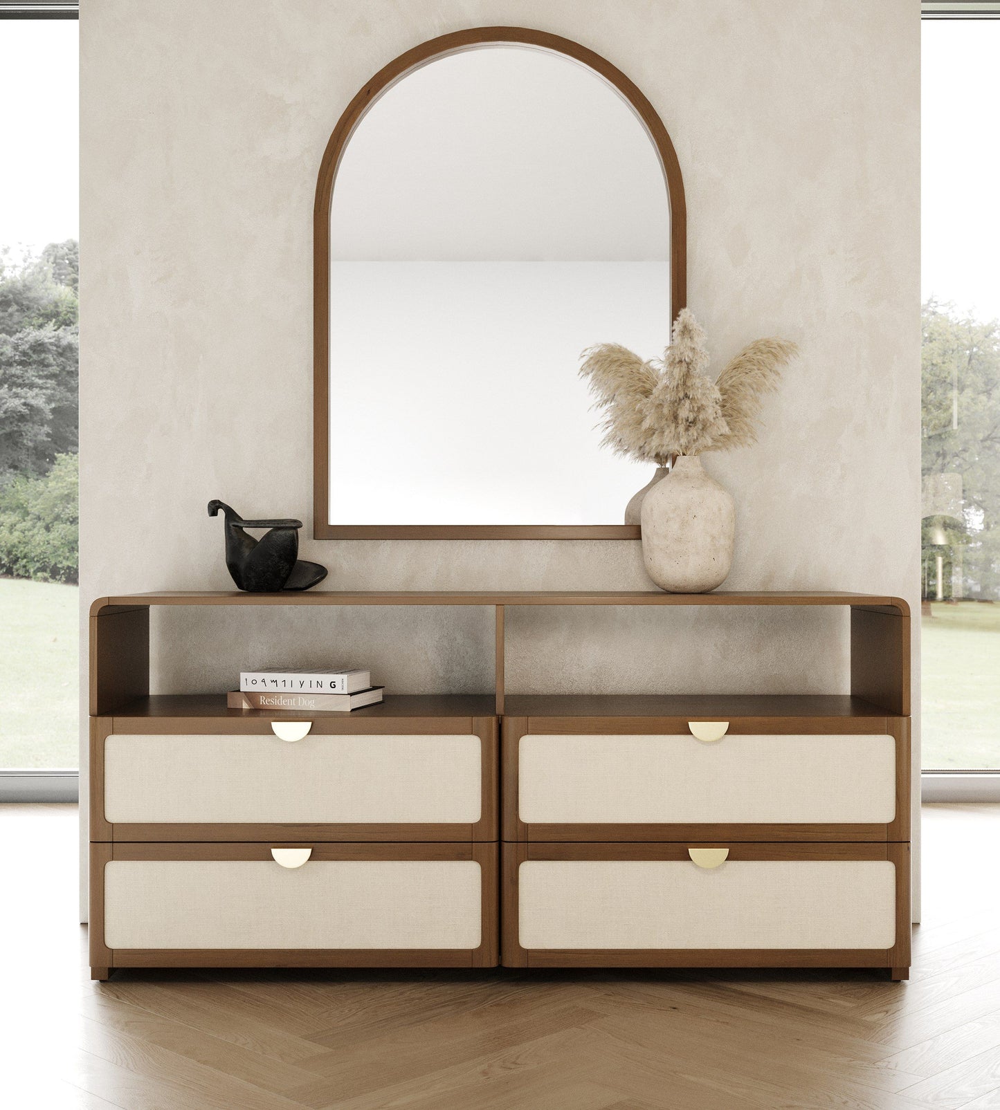 Emilio Modern Beige 4 Pc Bedroom Set