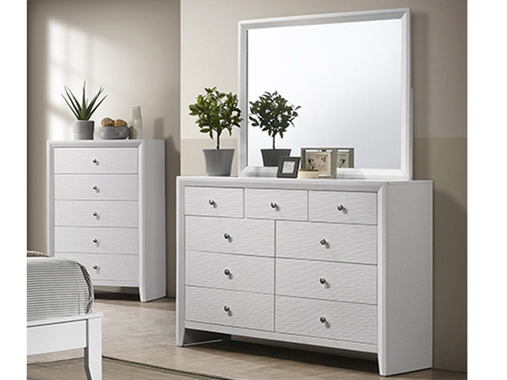 Evans B4710 White 4 Pc King Bedroom Set