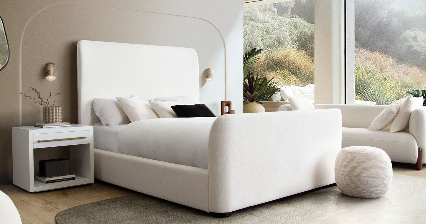 Eve Ivory Fabric Bed by Diamond Sofa
